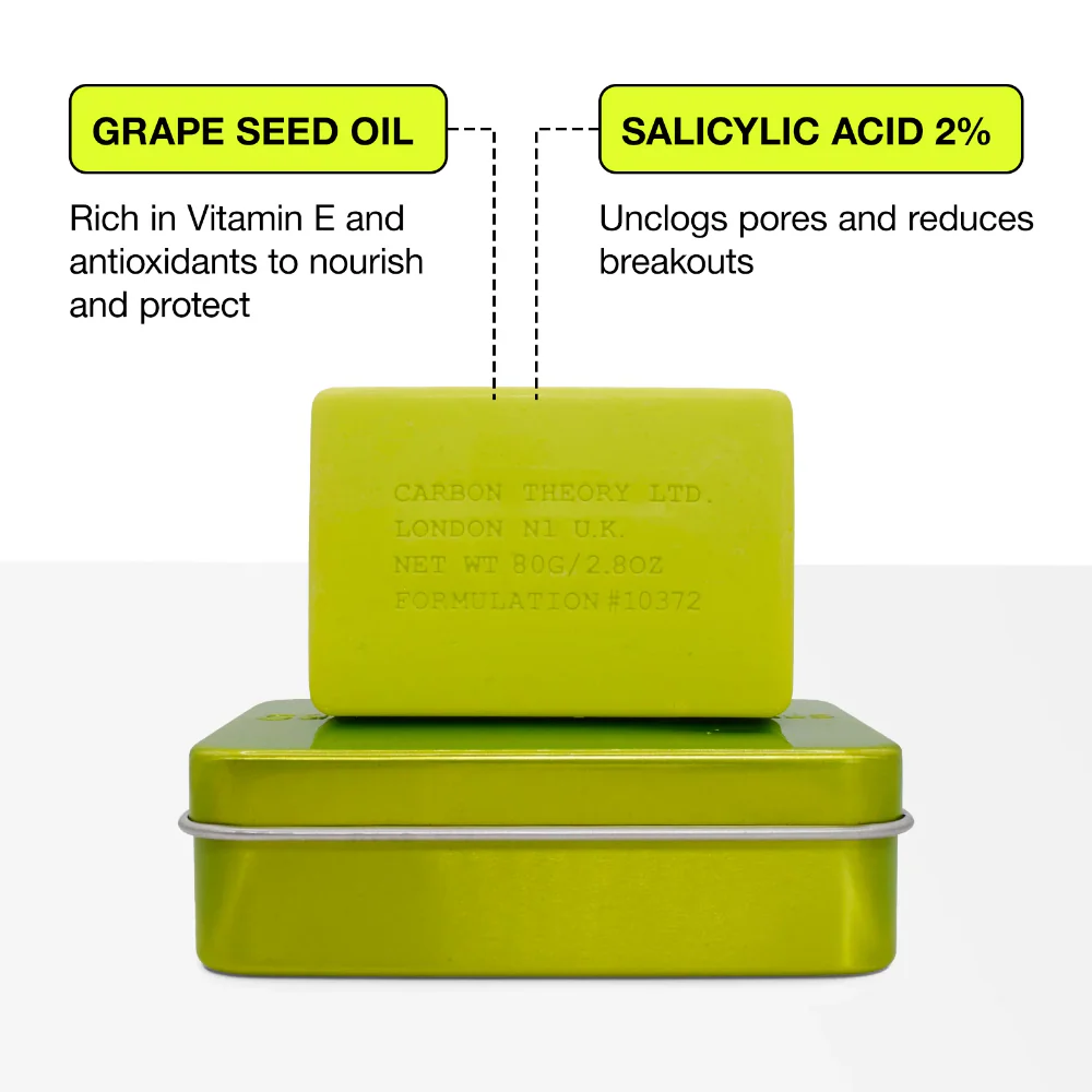 Carbon Theory SupacylicMAX 2% Salicylic Acid Facial Cleansing Bar & Travel Tin 80g - Image 3