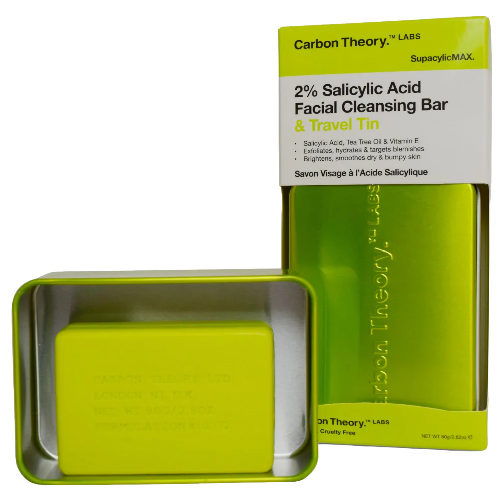 Carbon Theory SupacylicMAX 2% Salicylic Acid Facial Cleansing Bar & Travel Tin 80g - Image 6