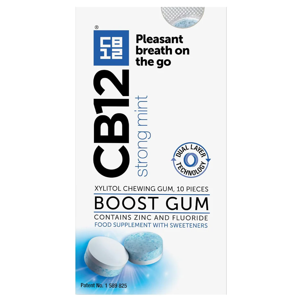 CB12 Boost Strong Mint Chewing Gum x10