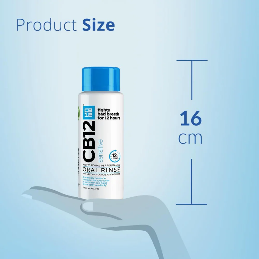 CB12 Mouthwash Oral Rinse Sensitive Soft Menthol 250ml - Image 7
