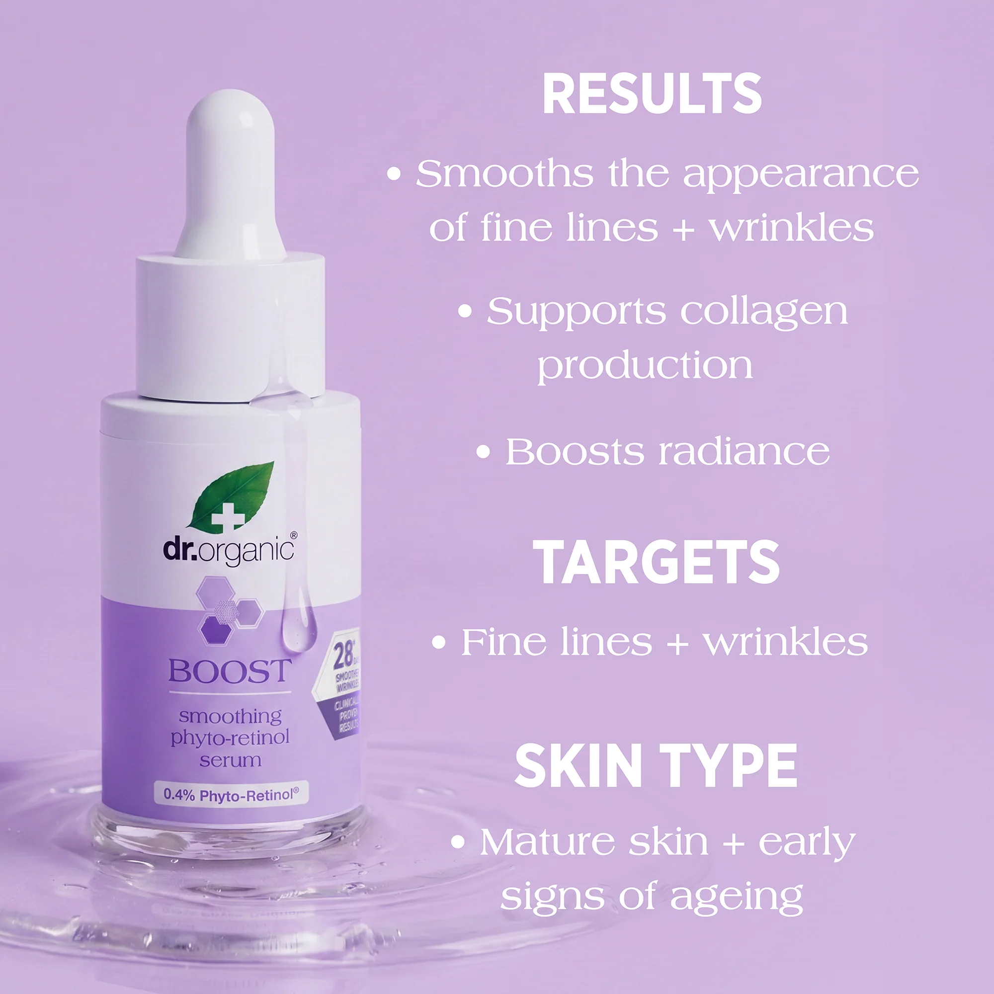 Dr. Organic Boost Smoothing Phyto-Retinol Serum 30ml - Image 6