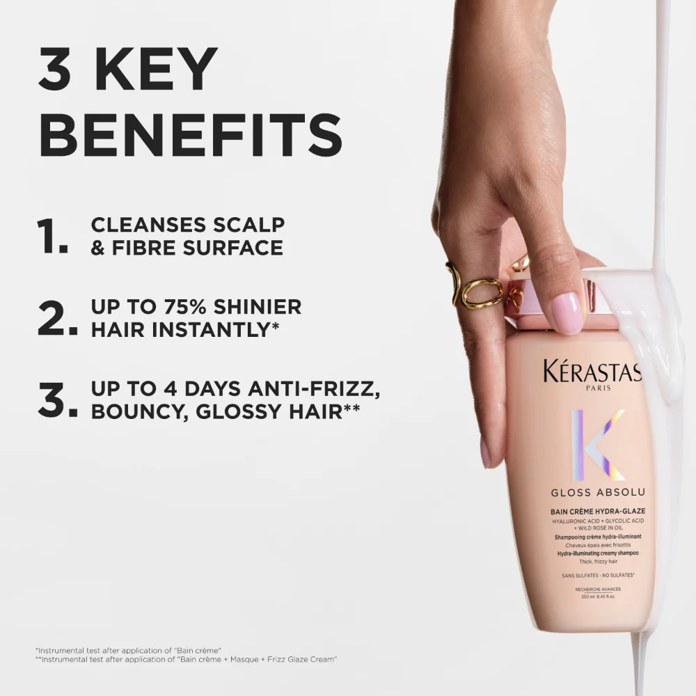 Kérastase Gloss Absolu Bain Cr?me Hydra-Glaze Hydra-Illuminating Creamy Shampoo 250ml - Image 2