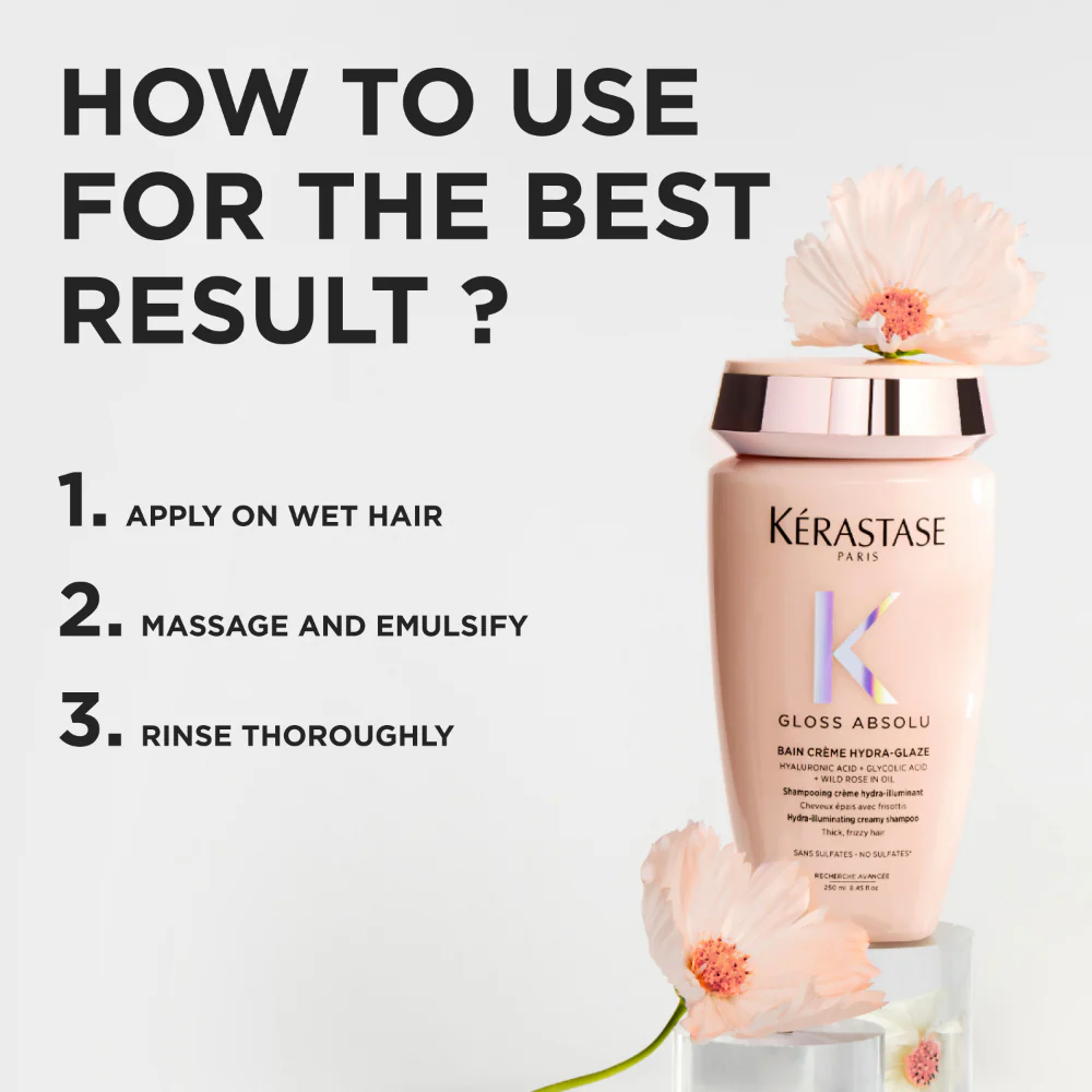 Kérastase Gloss Absolu Bain Cr?me Hydra-Glaze Hydra-Illuminating Creamy Shampoo 250ml - Image 7