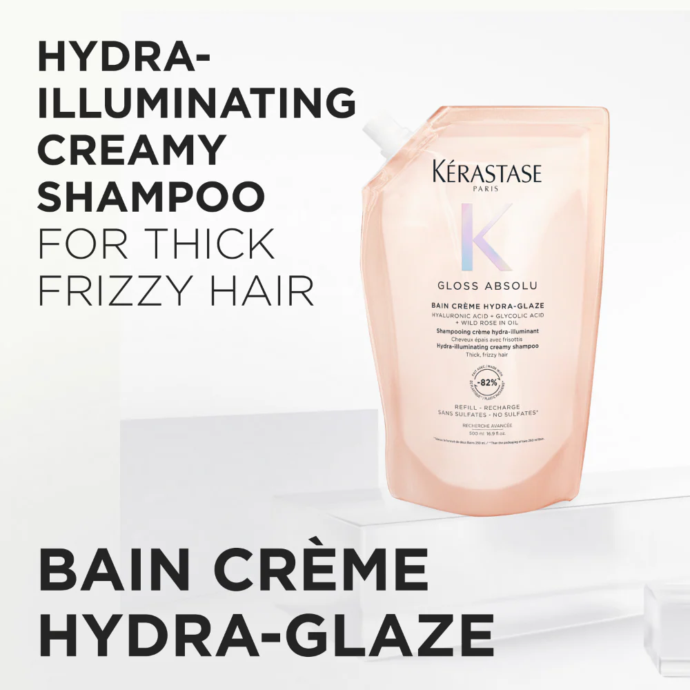 Kérastase Gloss Absolu Bain Cr?me Hydra-Glaze Hydra-Illuminating Creamy Shampoo Refill Pouch 500ml - Image 7