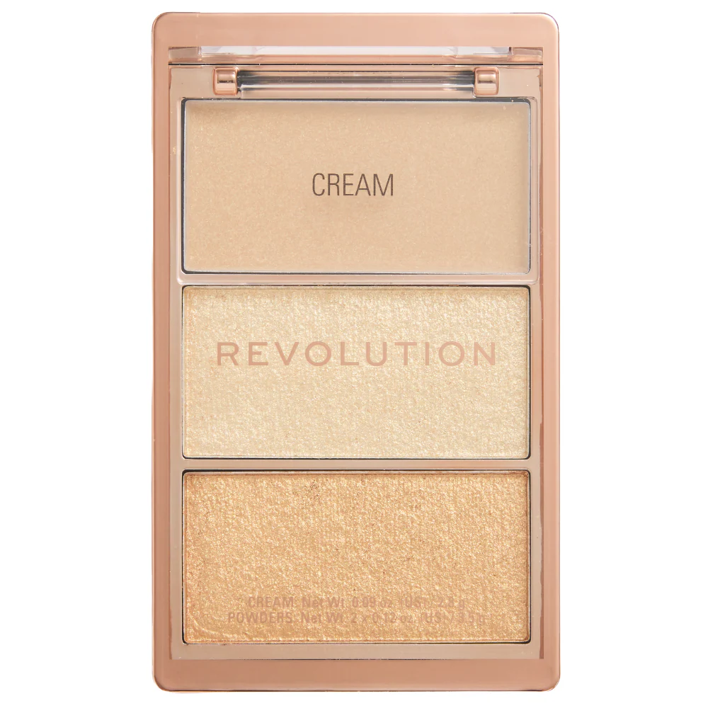 Makeup Revolution Highlight Icon 3 Colour Face Rosy Gold Glow