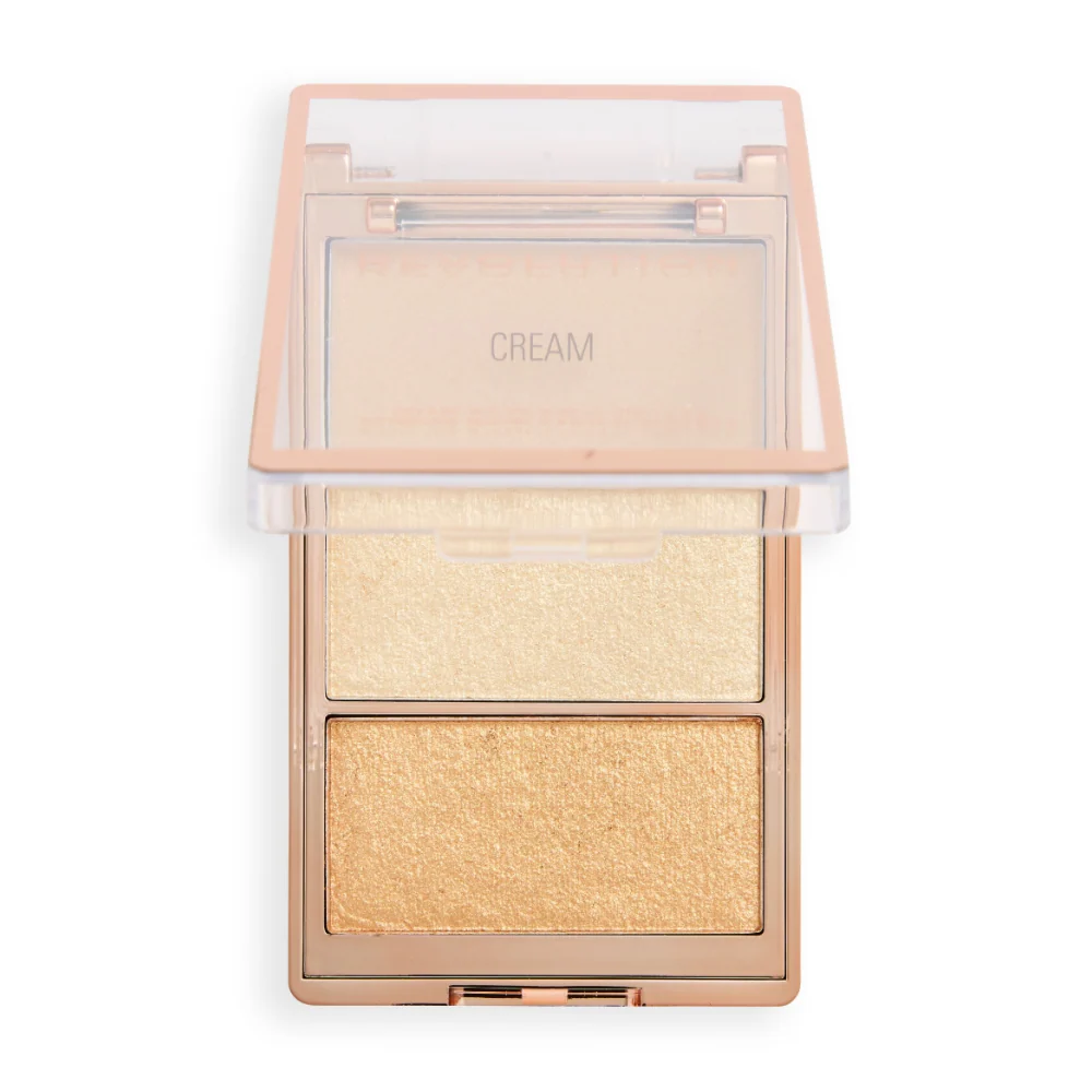 Makeup Revolution Highlight Icon 3 Colour Face Rosy Gold Glow - Image 2