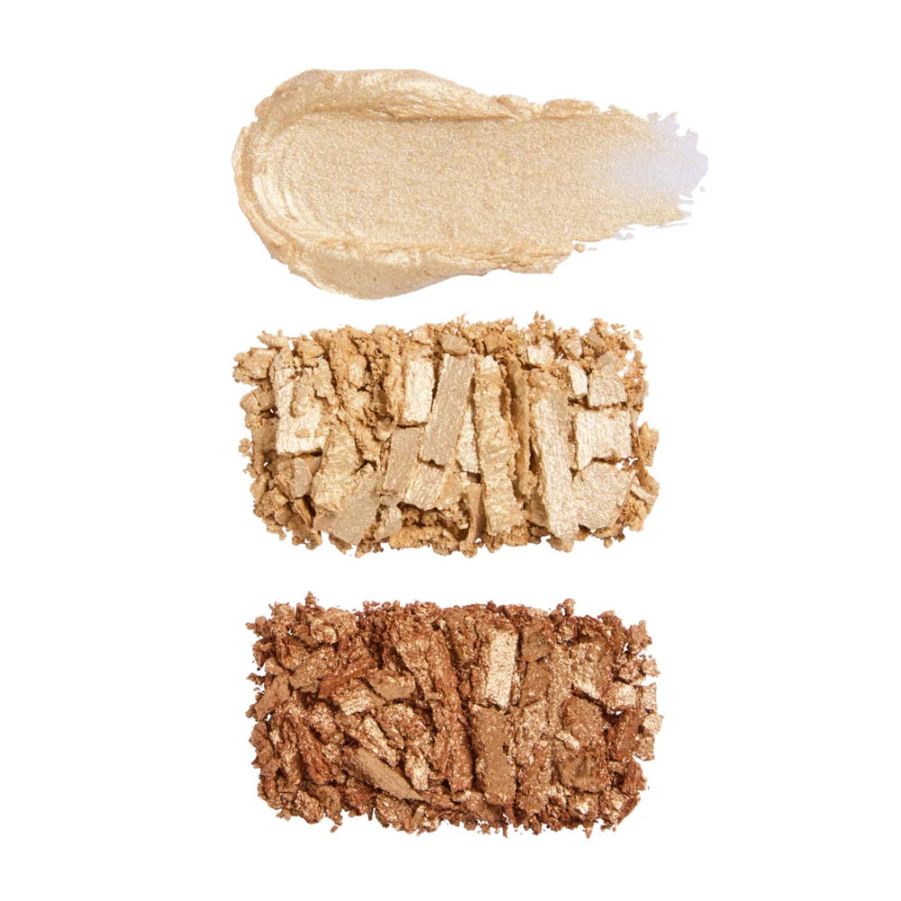 Makeup Revolution Highlight Icon 3 Colour Face Rosy Gold Glow - Image 3