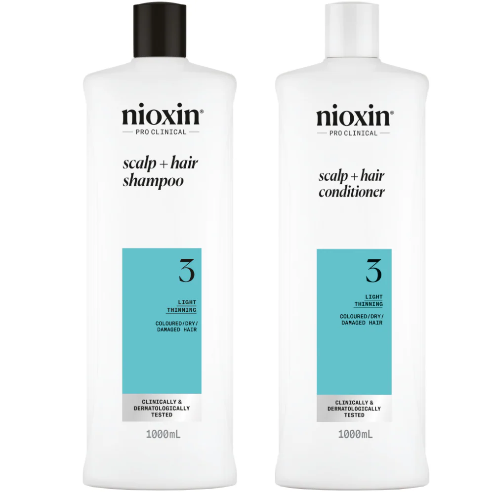 Nioxin System 3 Shampoo & Conditioner Twin for Coloured Hair with Light Thinning 2 x 1000ml