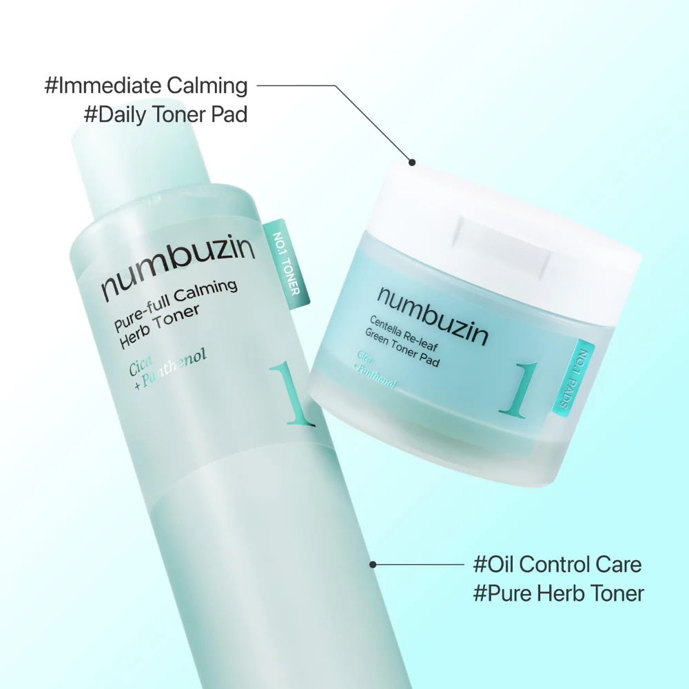Numbuzin No. 1 Centella Re-leaf Green Toner Pad 190ml - Image 8