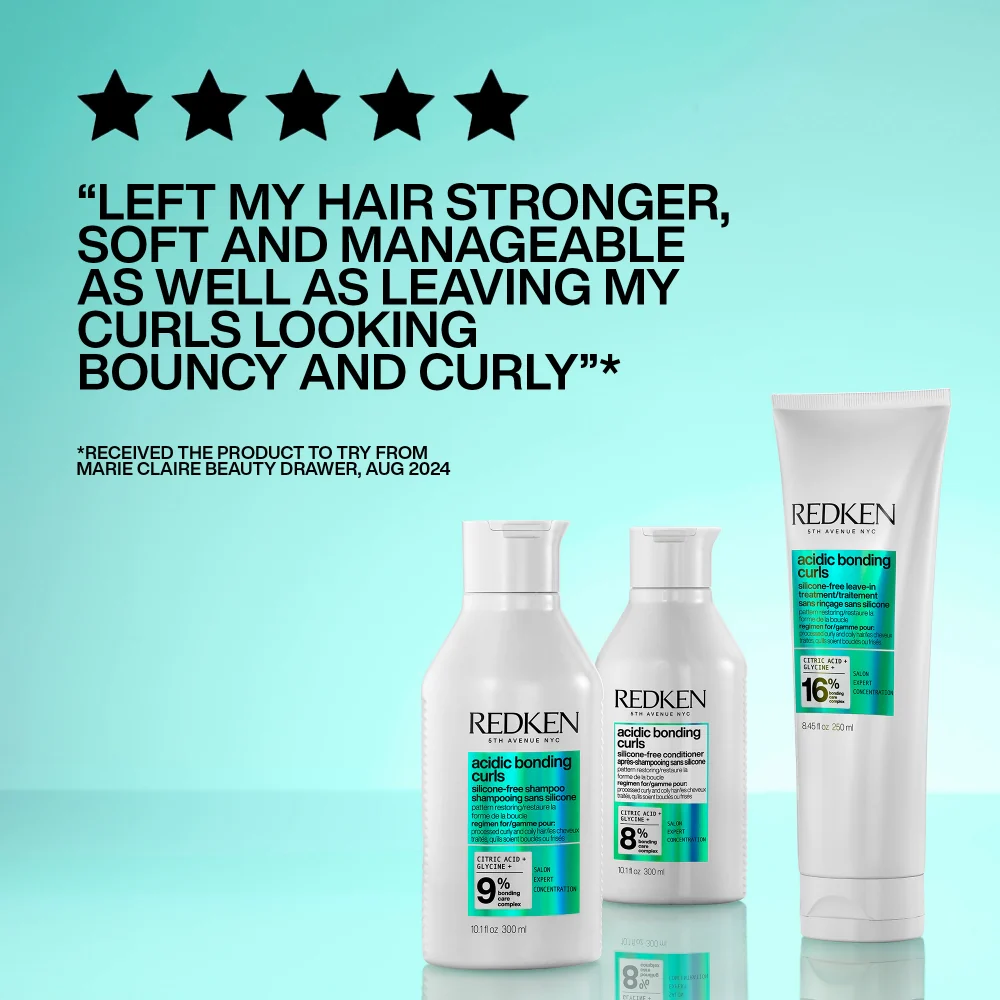 Redken Acidic Bonding Curls Silicone-Free Shampoo 300ml, Conditioner 300ml & Leave-In Treatment 250ml Trio - Image 12
