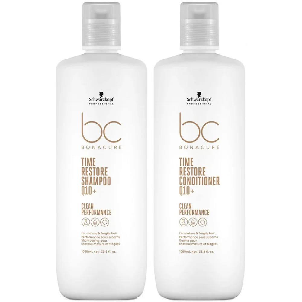 Schwarzkopf Professional BC Bonacure Clean Q10+ Time Restore Shampoo & Conditioner Twin 2 x 1000ml