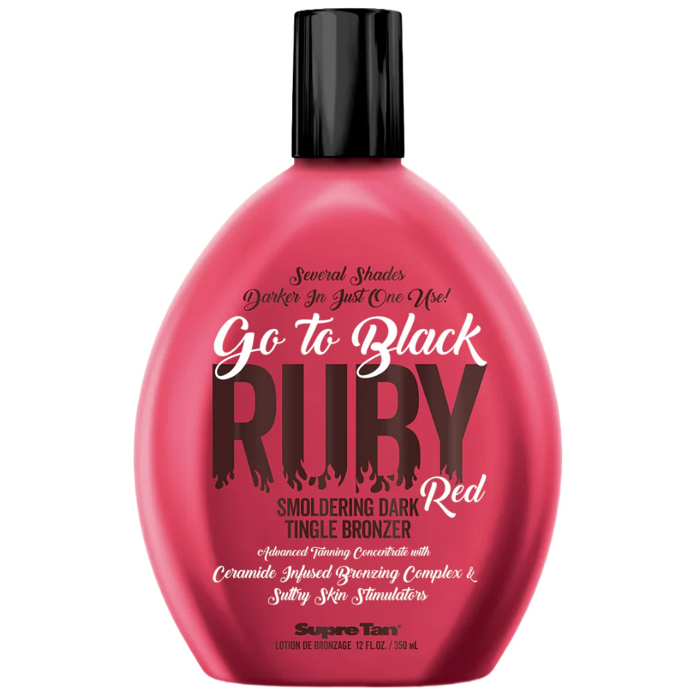 Supre Tan Go To Black Ruby Red Smouldering Dark Tingle Bronzer Tanning Accelerator Lotion 350ml