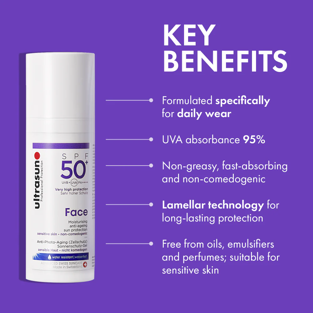 Ultrasun Face Moisturising Anti-Ageing Sun Protection PA++++ SPF50+ 50ml - Image 5