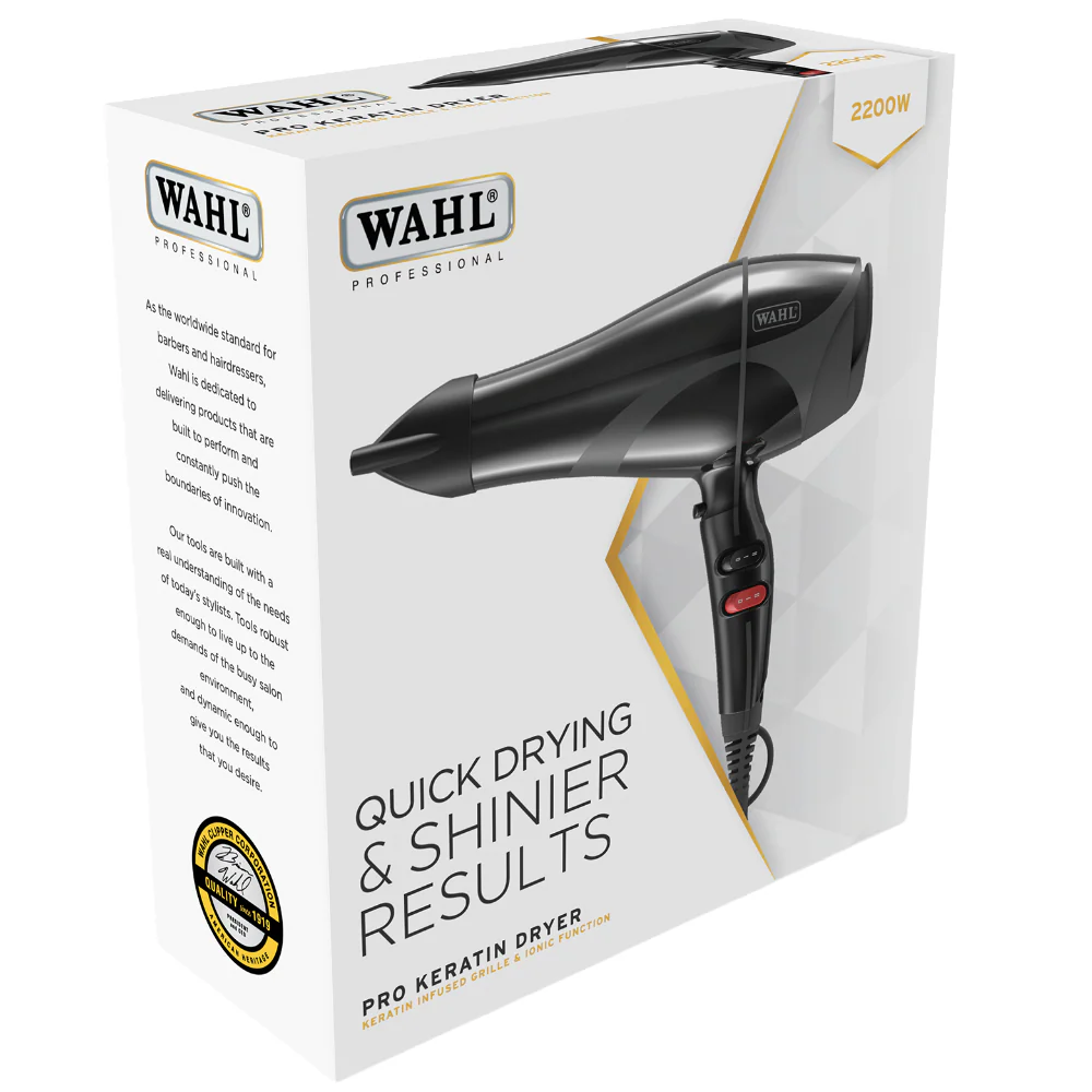 Wahl Professional Pro Keratin Hair Dryer 2200W Black - Image 2