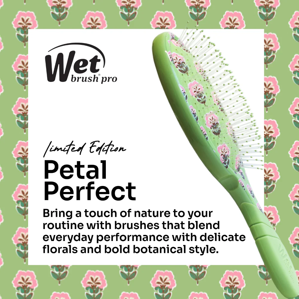 Wet Brush Pro Detangler Brush Petal Perfect Green Garden - Image 6